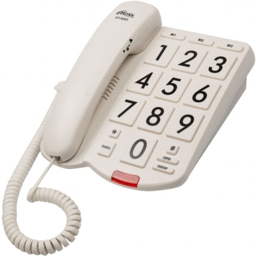 Телефон с крупными кнопками, цвет белый