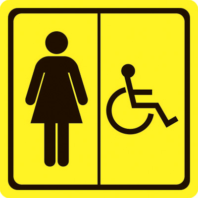 Туалет для инвалидов, женский - тактильный знак